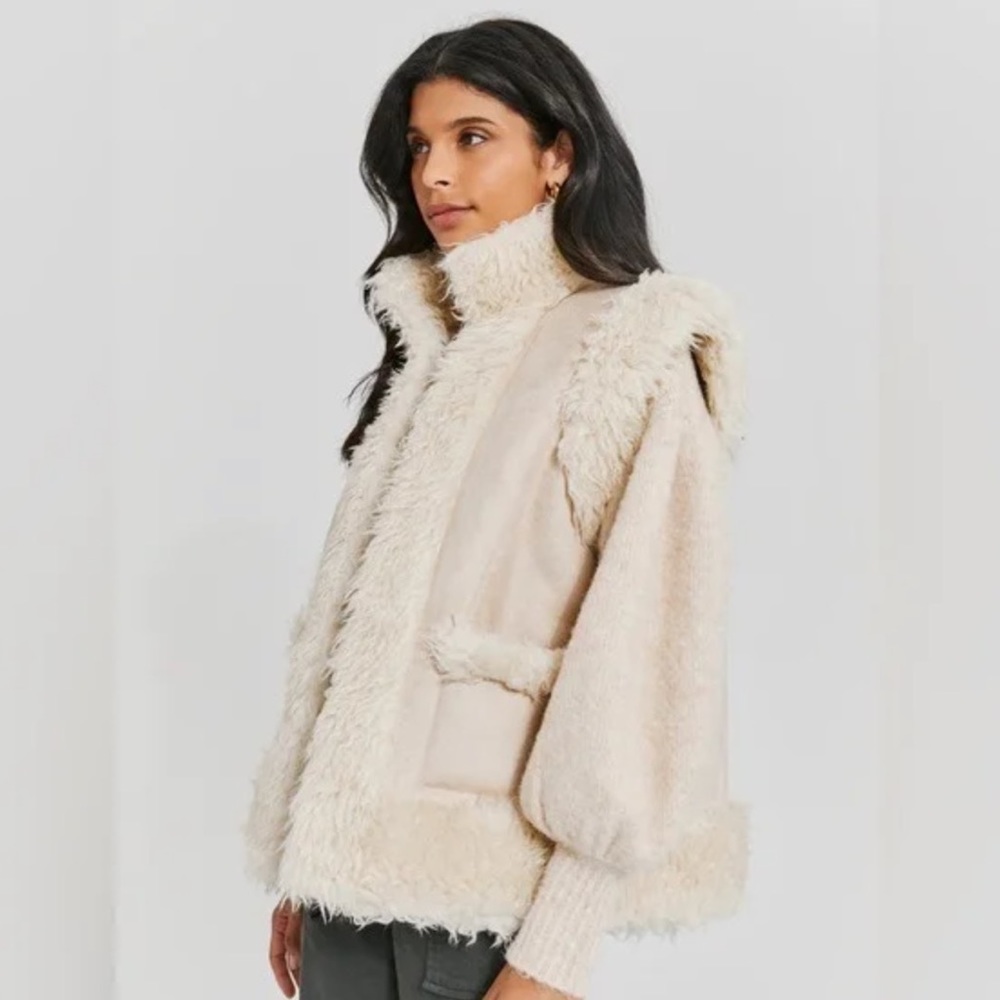 Something Navy Reversible Faux Shearling Vest